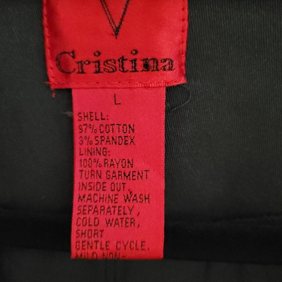 V Cristina Olive green jacket with gold button detail size large - Picture 9 of 9